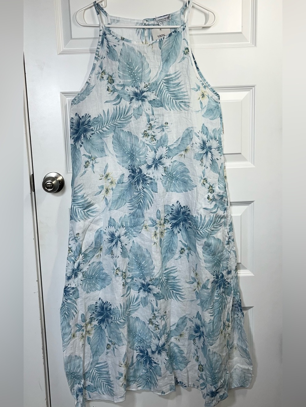Lungo L’Arno 100% Linen Floral Maxi Dress M NWT Made in Italy
